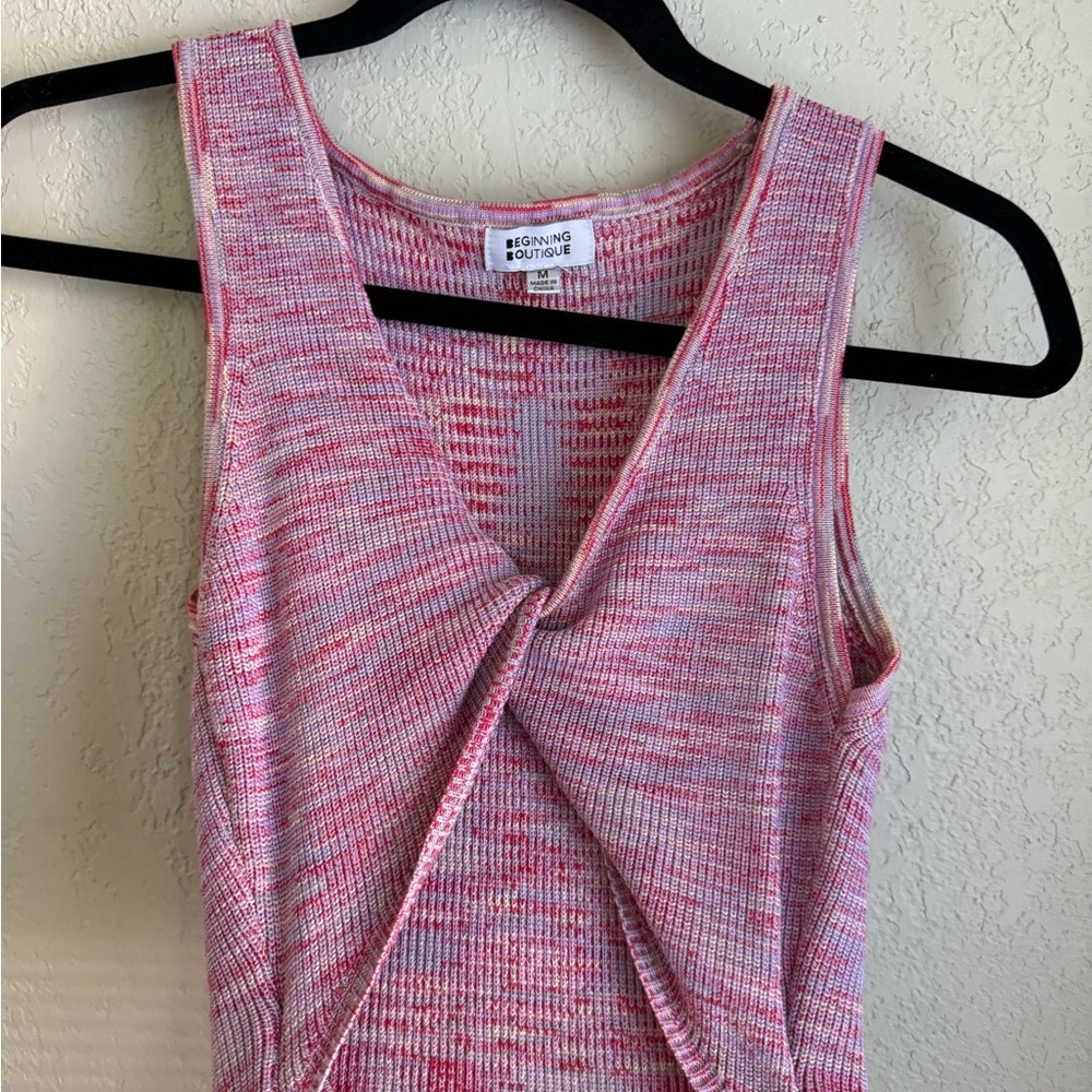 Beginning Boutique Maliah Twist Front Mini Dress Pink
